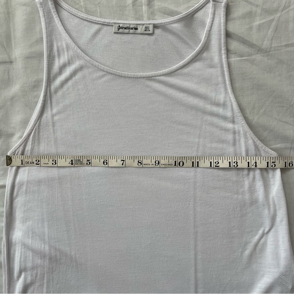 Stradivarius | extra long high-low white tank top, S - Picture 5 of 12